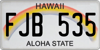 HI license plate FJB535