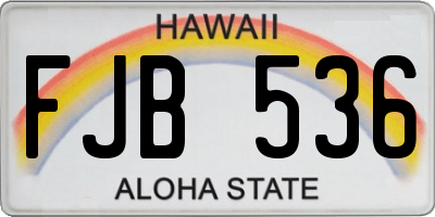 HI license plate FJB536