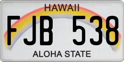 HI license plate FJB538