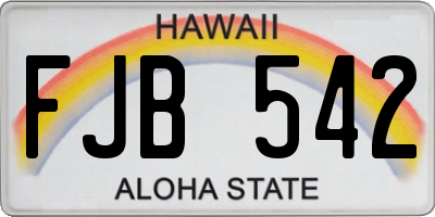 HI license plate FJB542