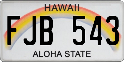 HI license plate FJB543