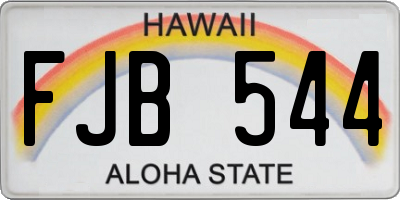 HI license plate FJB544