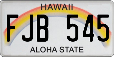 HI license plate FJB545
