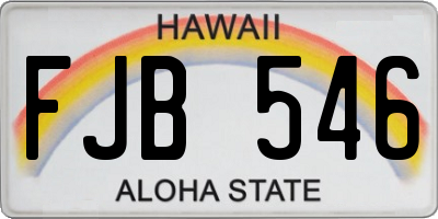 HI license plate FJB546