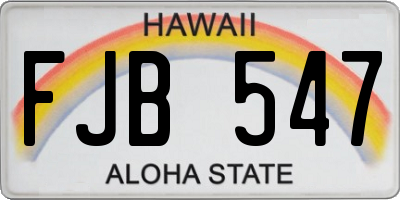 HI license plate FJB547