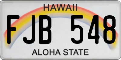HI license plate FJB548