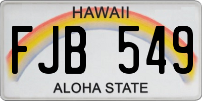 HI license plate FJB549