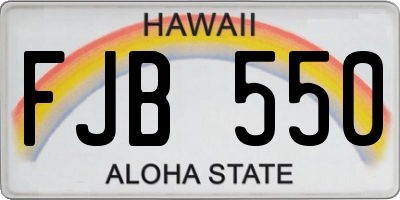 HI license plate FJB550