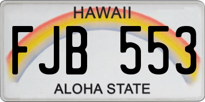 HI license plate FJB553