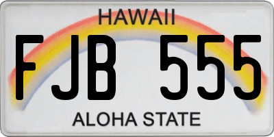 HI license plate FJB555