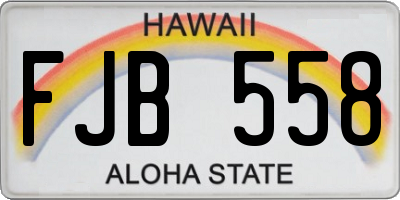HI license plate FJB558