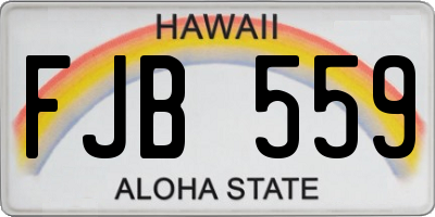 HI license plate FJB559