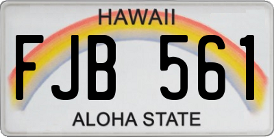 HI license plate FJB561