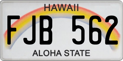 HI license plate FJB562