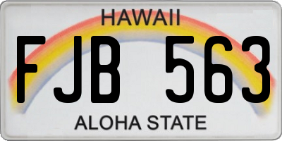 HI license plate FJB563