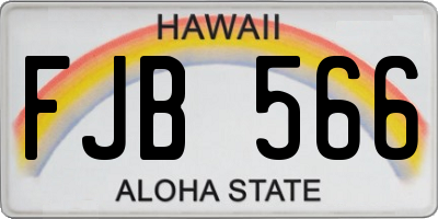 HI license plate FJB566