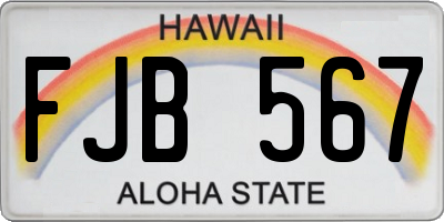 HI license plate FJB567