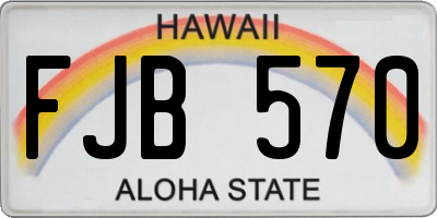 HI license plate FJB570