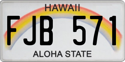 HI license plate FJB571