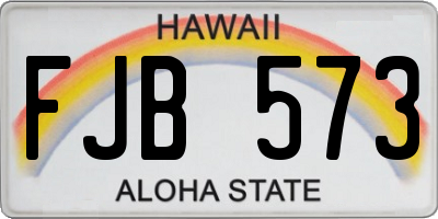 HI license plate FJB573
