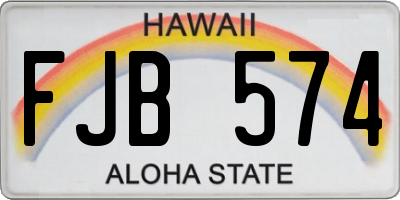 HI license plate FJB574