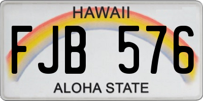HI license plate FJB576