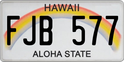 HI license plate FJB577