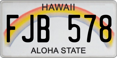 HI license plate FJB578