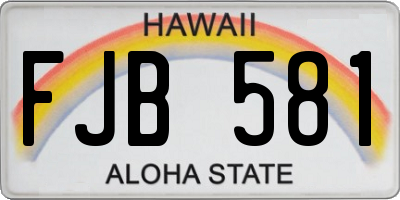 HI license plate FJB581