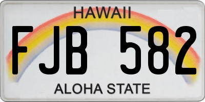 HI license plate FJB582