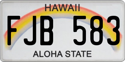 HI license plate FJB583