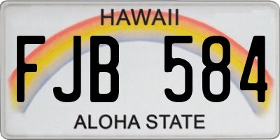 HI license plate FJB584