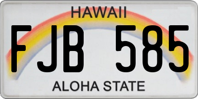 HI license plate FJB585