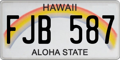 HI license plate FJB587