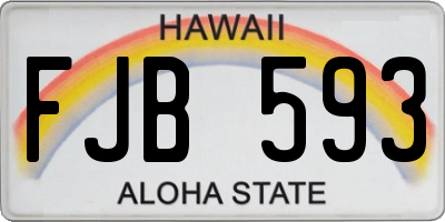 HI license plate FJB593