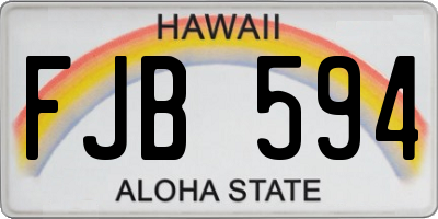 HI license plate FJB594