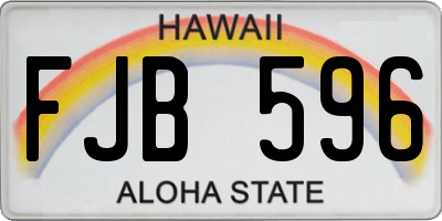 HI license plate FJB596