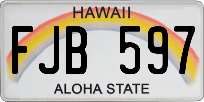 HI license plate FJB597