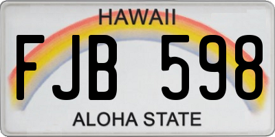 HI license plate FJB598