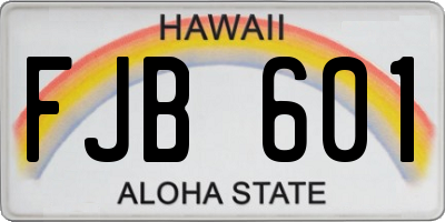 HI license plate FJB601