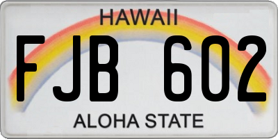 HI license plate FJB602