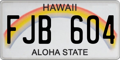 HI license plate FJB604