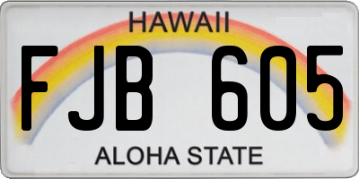 HI license plate FJB605
