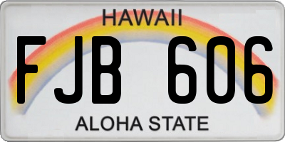 HI license plate FJB606