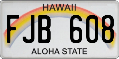 HI license plate FJB608