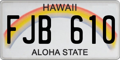 HI license plate FJB610