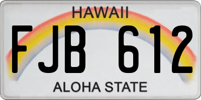 HI license plate FJB612