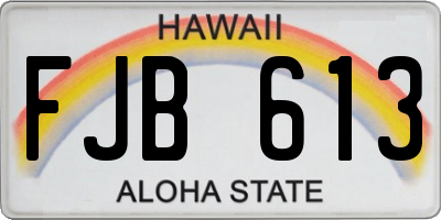 HI license plate FJB613