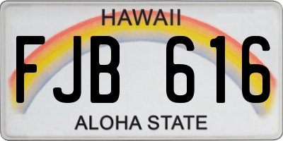 HI license plate FJB616