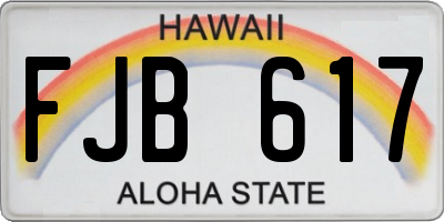 HI license plate FJB617